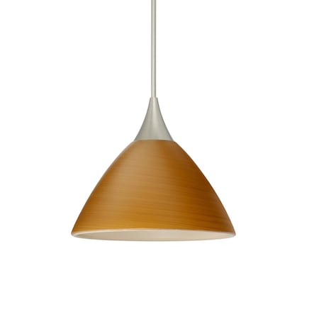 Domi Cord Pendant, Oak, Satin Nickel Finish, 1x50W Halogen